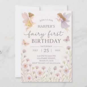 Fairy Garden First Birthday Invitation