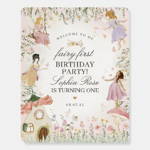 Fairy Garden First Birthday Party Welcome Sign