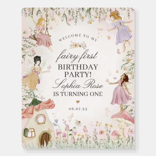 Fairy Garden First Birthday Party Welcome Sign