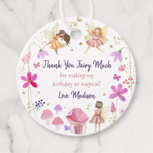 Fairy Garden Floral Birthday Favor Tags