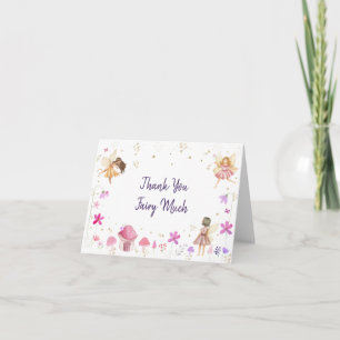 Fairy Garden Floral Birthday Letterpress Thank You Card
