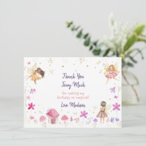 Fairy Garden Floral Birthday Thank You Card