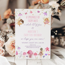 Fairy Garden Floral First Birthday Invitation