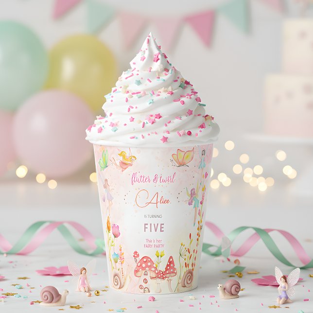 Fairy garden floral forest kids birthday paper cups (Creator Uploaded)