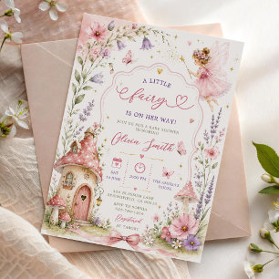 Fairy Garden Floral Girls Baby Shower Invitation