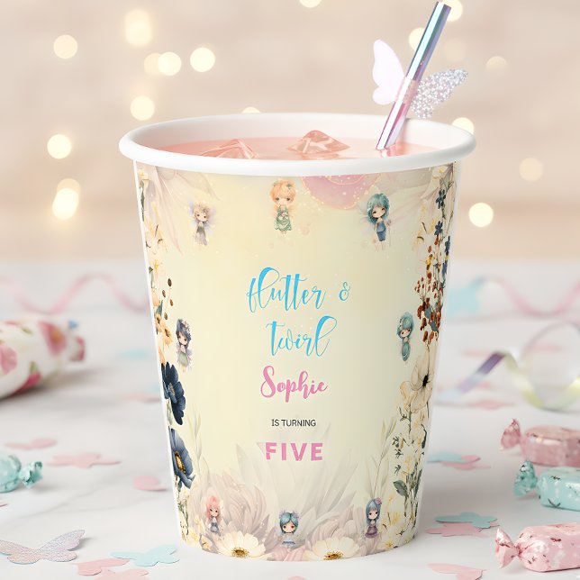 Fairy garden floral kids birthday paper cups (Creator Uploaded)