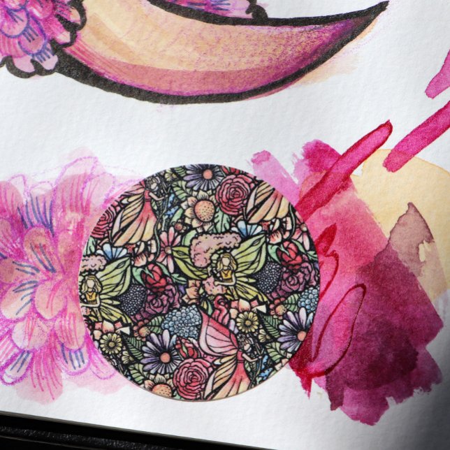 Fairy Garden Gardening Flower Gardens Fairies      Classic Round Sticker (Creator Uploaded)