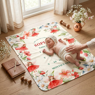 Fairy Garden Gingham double sided Strawberry Theme Baby Blanket
