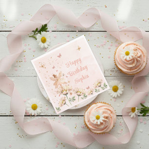 Fairy Garden Girl Birthday Party Napkins
