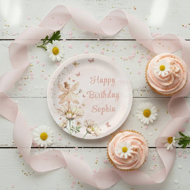 Fairy Garden Girl Birthday Party Paper Plates (Creator Uploaded)