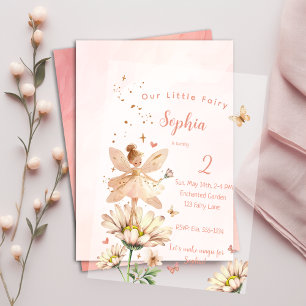 Fairy Garden Girl Birthday Party Vellum Invitations