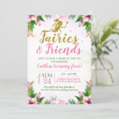 Fairy Garden Magical Enchanted Floral Birthday Invitation (Standing Front)