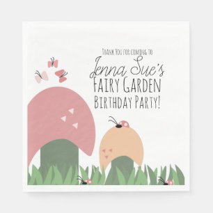 Fairy Garden Mushrooms Ladybugs Butterflies   Napkins
