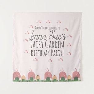 Fairy Garden Mushrooms Ladybugs Butterflies Tape Tapestry