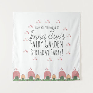 Fairy Garden Mushrooms Ladybugs Butterflies Tapestry