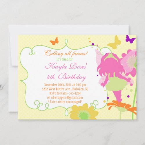 FAIRY GARDEN PARTY Birthday Invitation