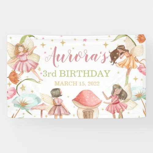 Fairy Garden Princess Magical Birthday  Banner 