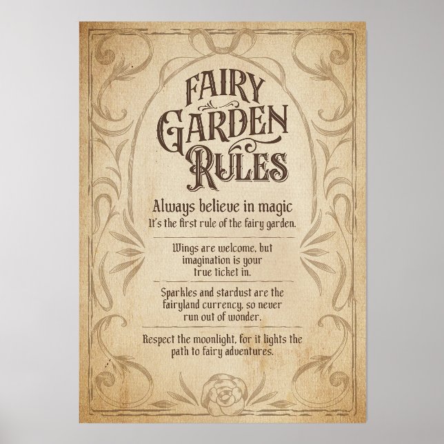 Fairy Garden Rules Sign Holder (Front)
