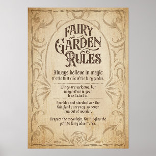 Fairy Garden Rules Sign Holder
