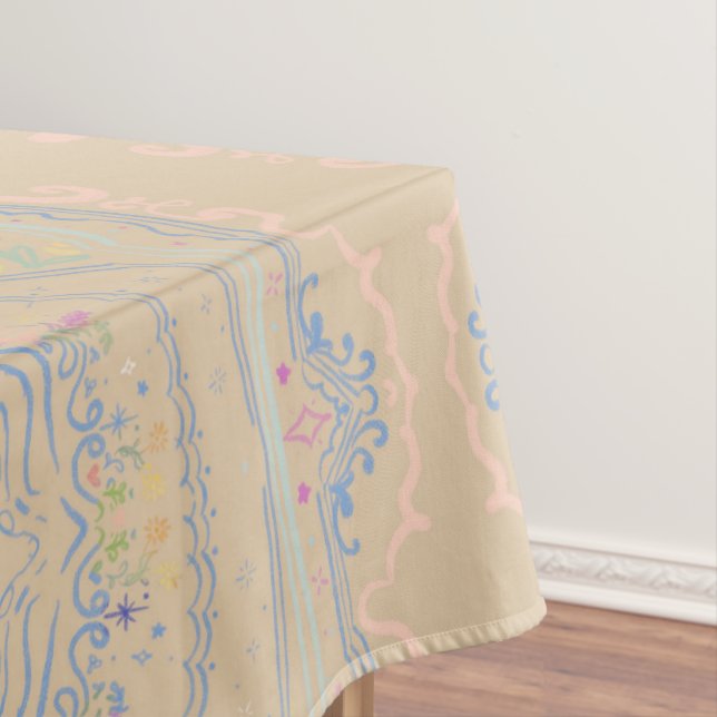 Fairy Garden Rustic Decor Ceiling Tile Design  Tablecloth (In Situ)