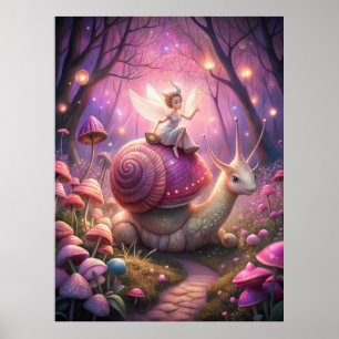 Fairy Garden Snail Poster