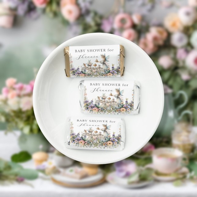 Fairy Garden Tea Party Floral Baby Girl Shower Hershey's Miniatures (Creator Uploaded)