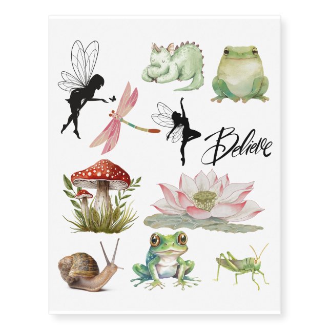 Fairy garden temporary tattoos (Front)