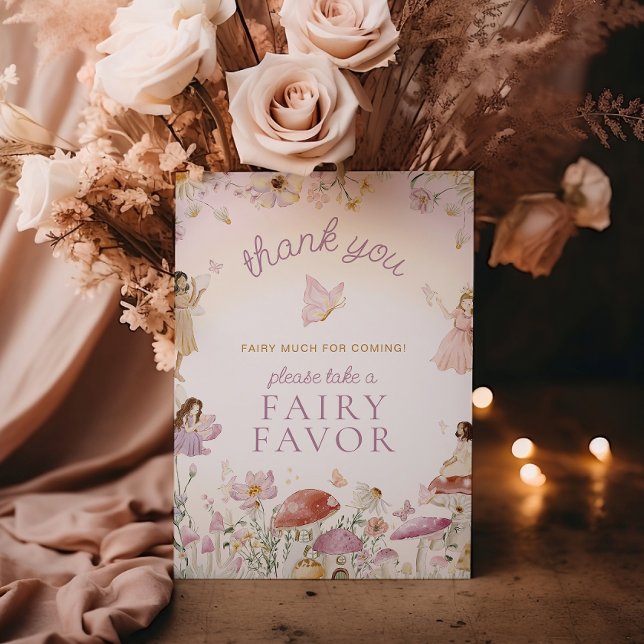 Fairy Garden Thank You Favors Foam Board (Fairy Garden Thank You Favor Sign)