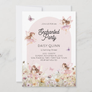Fairy Garden Theme Girl's Birthday Invitation