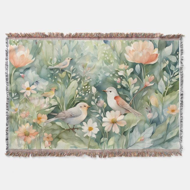 Fairy garden Throw Blanket (Front)