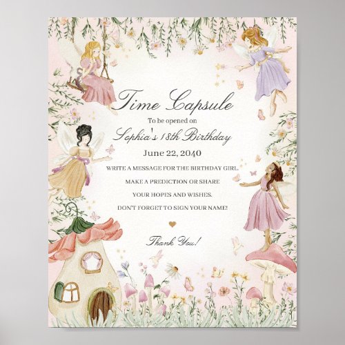 fairy garden time capsule party sign