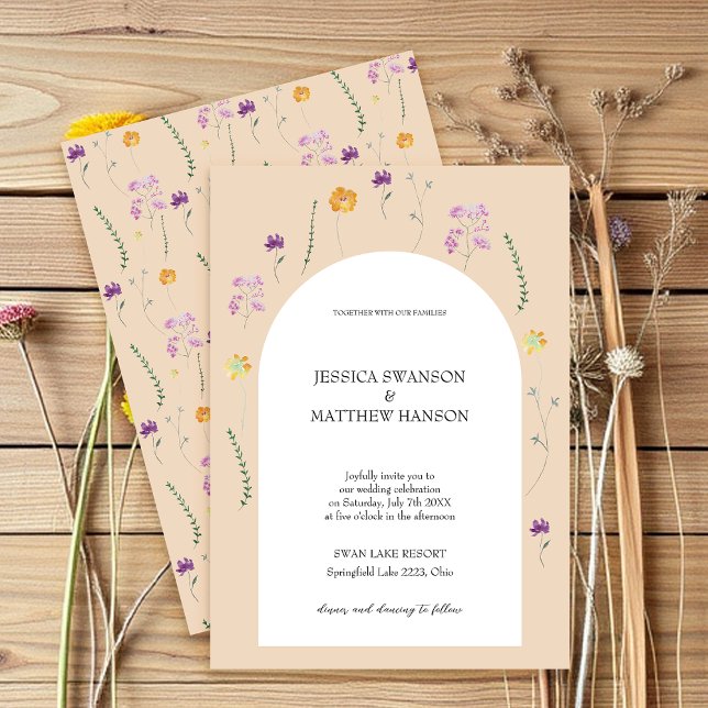 Fairy Garden Watercolor Floral Wedding Invitation (Creator Uploaded)