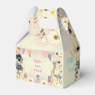Fairy garden watercolor kids birthday favor boxes
