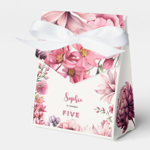 Fairy garden watercolor kids birthday favor boxes