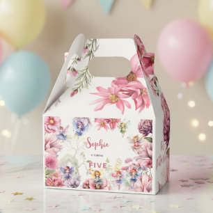 Fairy garden watercolor kids birthday favor boxes