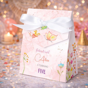 Fairy garden watercolor kids birthday  favor boxes