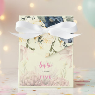 Fairy garden watercolor kids birthday favor boxes