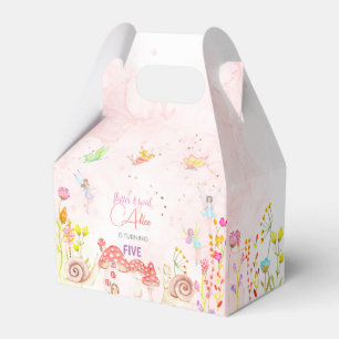 Fairy garden watercolor kids birthday favor boxes