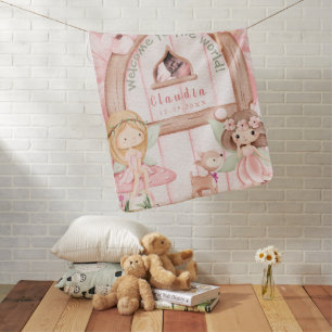 Fairy Garden Welcome Newborn Gift, Custom Baby Blanket