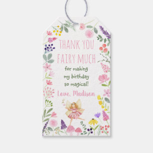 Fairy Garden Wildflower Birthday Gift Tags