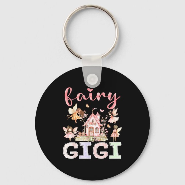 Fairy Gigi Magical Floral Funny Birthday Girl Fair Keychain (Front)