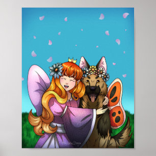 Fairy Girl and Dog Poster