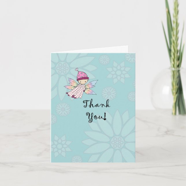 Fairy Girl Baby Shower Thank You Card (Front)