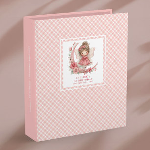 Fairy Girl Birthday Blush Pink Floral Memory Album 3 Ring Binder