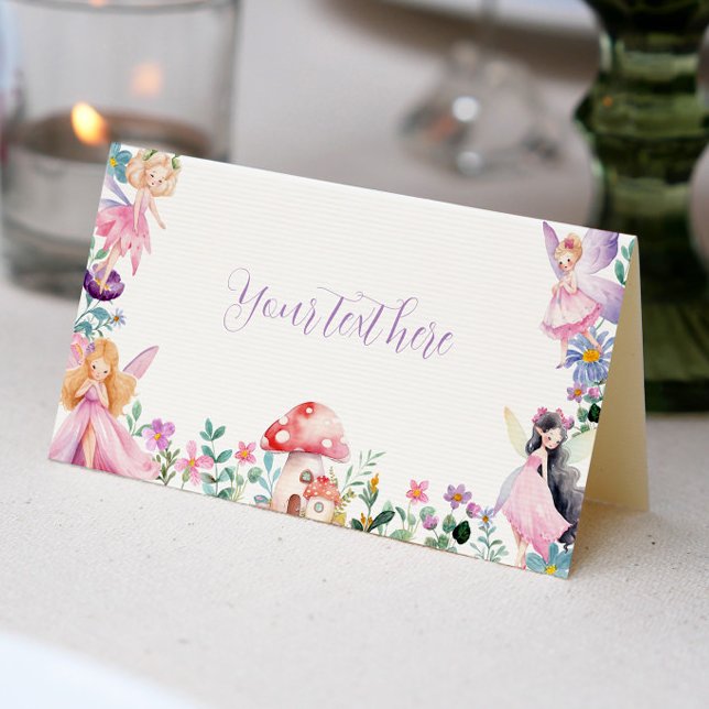 Fairy Girl Birthday Party Place Card (Creator Uploaded)