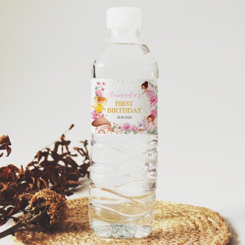 Fairy Girl Birthday Party Water Bottle Label