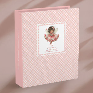 Fairy Girl Birthday Pastel Pink Floral Memory 3 Ring Binder