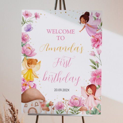 Fairy Girl Birthday Welcome Sign