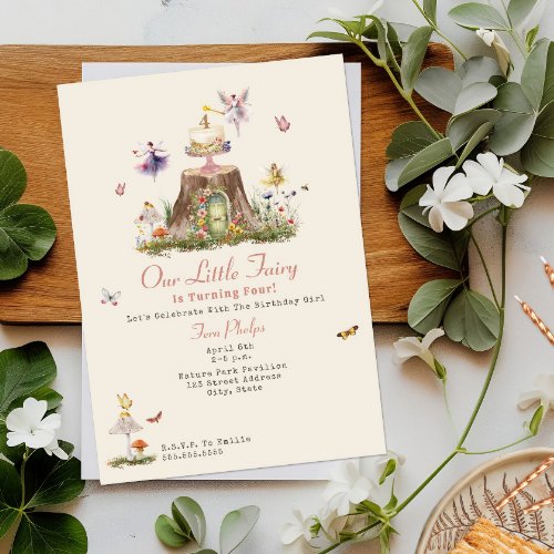 Fairy Girl Birthday Woodland Fairy Garden Invitation
