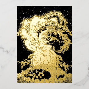 Fairy Girl Dancing In Moonlight Foil Invitation